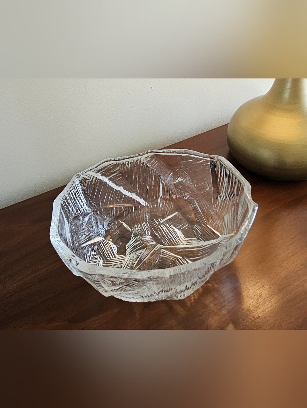 Vintage Hoya Crystal Iceberg Glacier Ice Bowl Made in Japan
